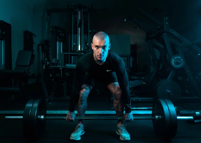 Man working out in a gym