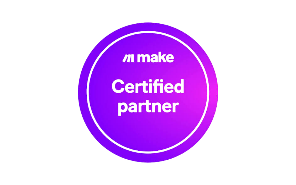 12 Make Certified Partner - UNTMD Digital Marketing Agency in Australia | UNTMD | Award-Winning Digital Marketing Agency in Australia Purple circular badge with a black outline on a black background, displaying the words 'Certified partner'.