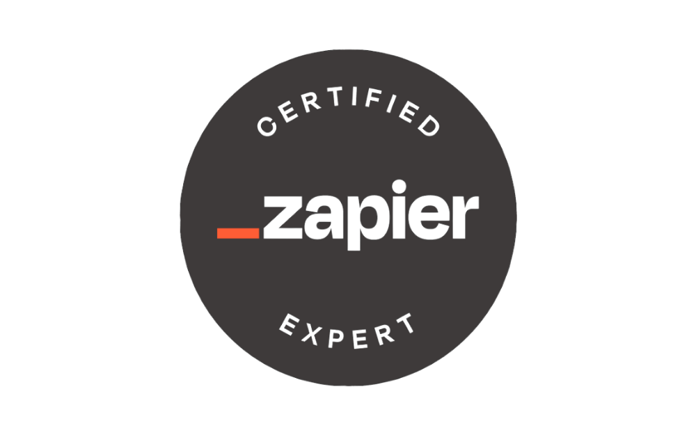 13 Certified Zapier Expert - UNTMD Digital Marketing Agency in Australia | UNTMD | Award-Winning Digital Marketing Agency in Australia Zapier Certified Expert badge (dark circular medallion with white 'zapier' logo and 'CERTIFIED EXPERT' text around the edge)