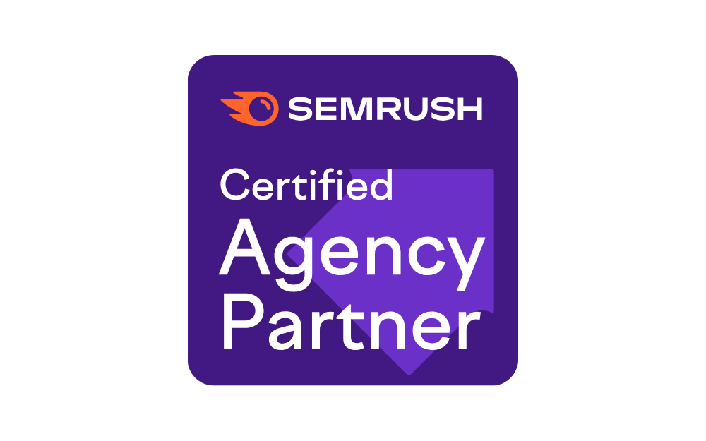 14 Semrush Certified Agency Partner - UNTMD Digital Marketing Agency in Australia | UNTMD | Award-Winning Digital Marketing Agency in Australia Purple rounded badge featuring the SEMRUSH logo and the words 'Certified Agency Partner' on a purple background