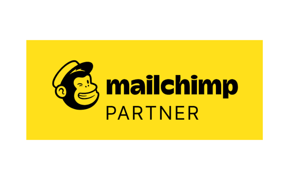 18 Certified Mailchimp Partner - UNTMD Digital Marketing Agency in Australia | UNTMD | Award-Winning Digital Marketing Agency in Australia Mailchimp Partner logo on a bright yellow background with the chimp mascot and bold text