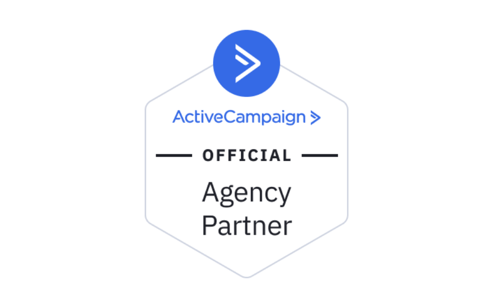 19 ActiveCampaign Official Agency Partner - UNTMD Digital Marketing Agency in Australia | UNTMD | Award-Winning Digital Marketing Agency in Australia Official ActiveCampaign Agency Partner badge with blue logo and hexagonal white badge